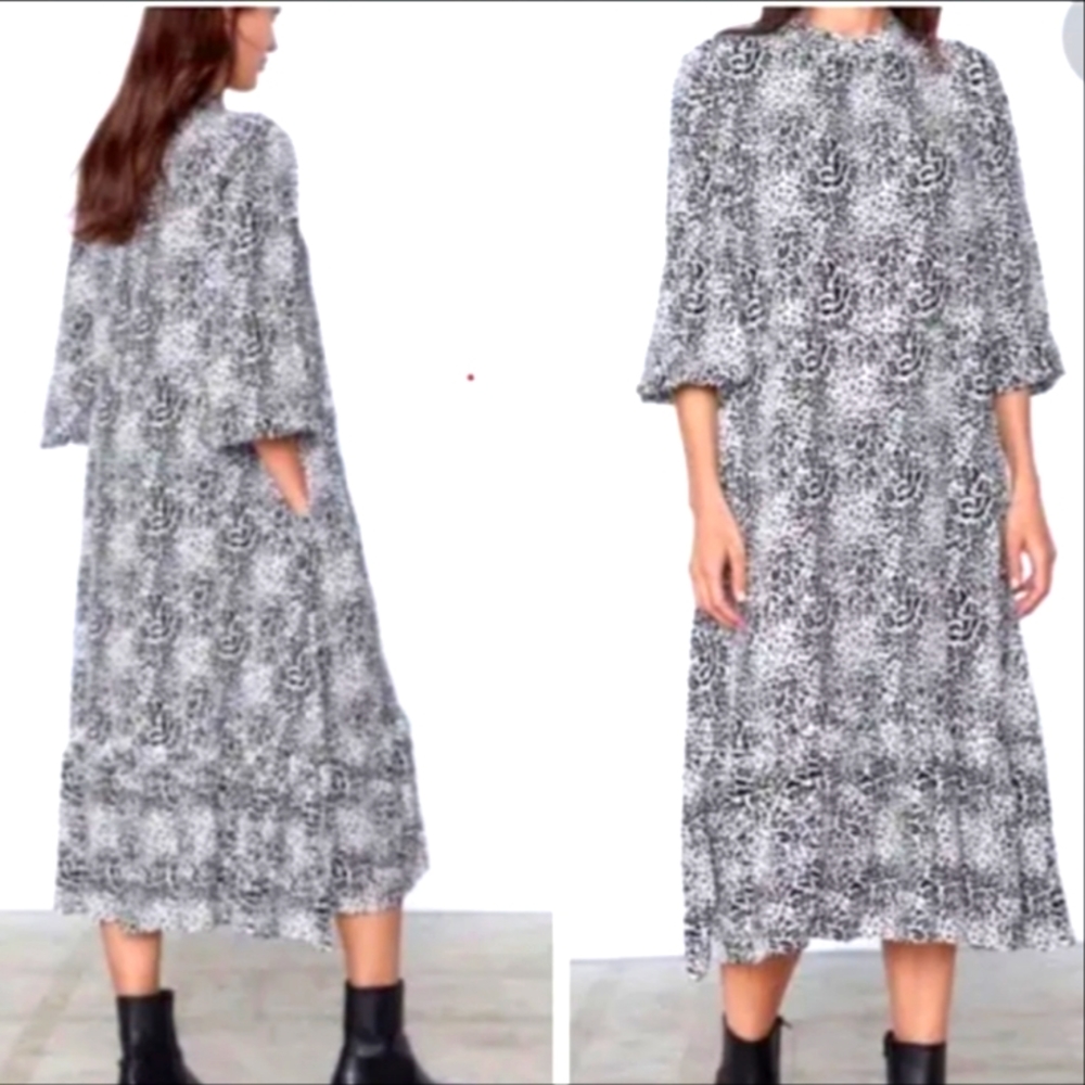 Zara Animal Print Midi Dress